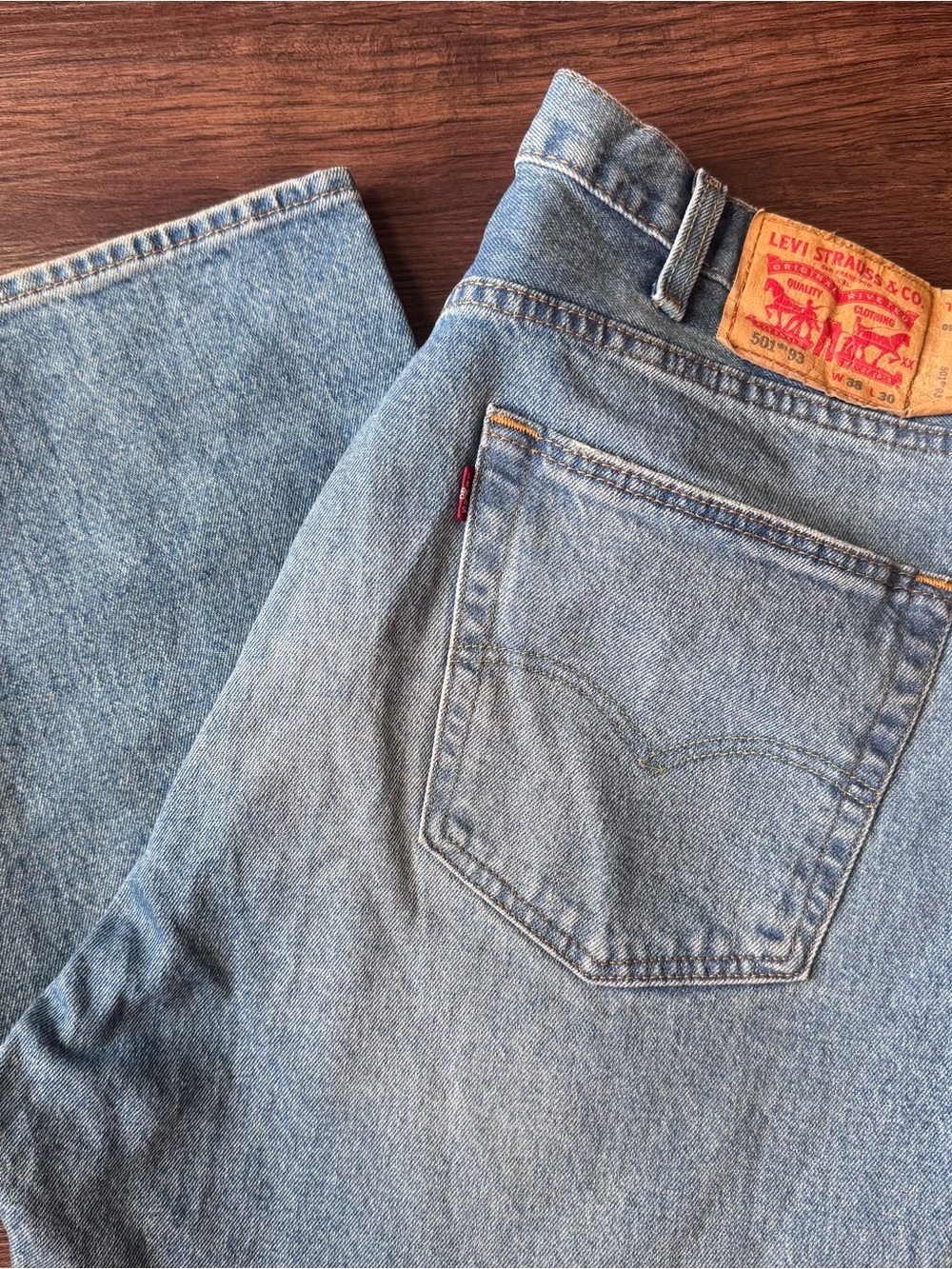 Levi's 501 Jeans ‘93 Straight Leg Button Fly Men's Blue Denim 38x30